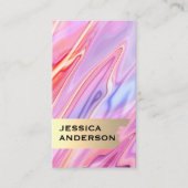 Elegant Gold Brushed | Rainbow Liquid Background Visitenkarte (Vorderseite)