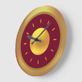 Elegant Gold & Burgund Große Wanduhr (Winkel)