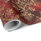 Elegant Gold Burgundy Geschenkpapier (Rolleneckpunkt)