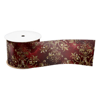 Elegant Gold Burgundy Satinband
