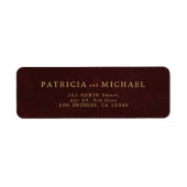 Elegant gold burgundy wedding return address (Vorne)