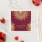 Elegant Gold Burgundy Wedding Serviette (Beispiel)