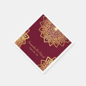 Elegant Gold Burgundy Wedding Serviette (Ecke)
