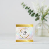 Elegant Gold business logo Modern Telefonnummerkarte (Stehend Vorderseite)