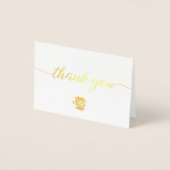 Elegant Gold Business logo small Thank you Folienkarte (Vorderseite)