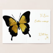 ELEGANT GOLD BUTTERFLY GOLDEN GLÜCKWÜNSCHE FOLIENKARTE (Innenseite)