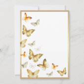 Elegant Gold Butterfly Quinceñera Einladung (Rückseite)