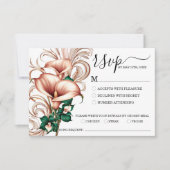 Elegant Gold Calla Lily Wedding | Green & Ivory RSVP Karte (Vorderseite)