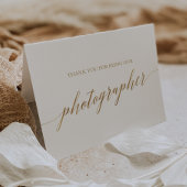 Elegant Gold Calligrafy Fotograf Dankeskarte