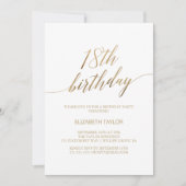 Elegant Gold Calligraphy 18. Geburtstag Einladung (Vorderseite)