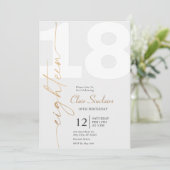 Elegant Gold Calligraphy 18. Geburtstagsparty Einladung (Stehend Vorderseite)