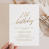 Elegant Gold Calligraphy 21. Geburtstag Einladung