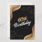 Elegant Gold Calligraphy 60. Geburtstag Einladung (Rückseite)