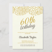 Elegant Gold Calligraphy 60. Geburtstag Einladung (Vorderseite)