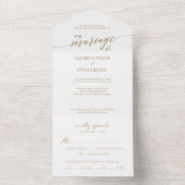 Elegant Gold Calligraphy Au Mariage De All In One Einladung (Innen Boden)
