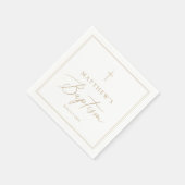 Elegant Gold Calligraphy Baptism Serviette (Ecke)