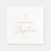 Elegant Gold Calligraphy Baptism Serviette (Vorderseite)