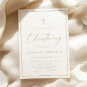 Elegant Gold Calligraphy Christening Einladung