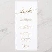 Elegant Gold Calligraphy Drink Menu Card Menükarte (Vorderseite)