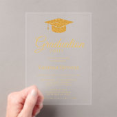 Elegant Gold Calligraphy Graduation Party Acryleinladungen (Insitu (Handheld))