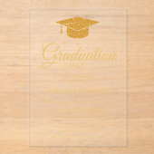 Elegant Gold Calligraphy Graduation Party Acryleinladungen (Vorderseite)