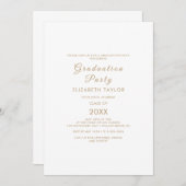 Elegant Gold Calligraphy Graduation Party Einladung (Vorne/Hinten)