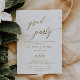 Elegant Gold Calligraphy Graduation Party Einladung