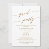 Elegant Gold Calligraphy Graduation Party Einladung (Vorderseite)