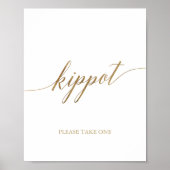 Elegant Gold Calligraphy Kippot Poster (Vorne)