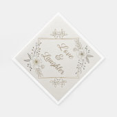 Elegant Gold Calligraphy “Love & Laughter”  Serviette (Ecke)