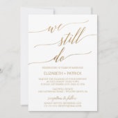 Elegant Gold Calligraphy Vow Renewal Einladung (Vorderseite)