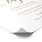 Elegant Gold Calligraphy Wedding Martini Luge Poster (Ecke)