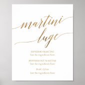 Elegant Gold Calligraphy Wedding Martini Luge Poster (Vorne)