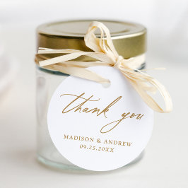 Elegant Gold Calligraphy Wedding Vielen Dank Geschenkanhänger