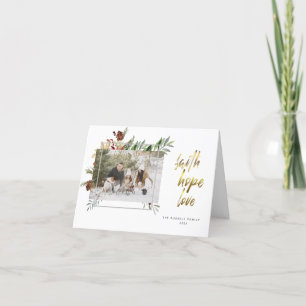 Elegant Gold Calligraphy Zwei-Bilder Weihnachten
