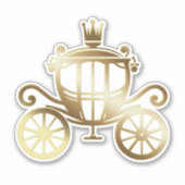 Elegant Gold Carriage Blue Storybook Royal Aufkleber (Vorderseite)