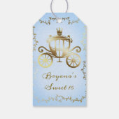 Elegant Gold Carriage Blue Storybook Royal Geschenkanhänger (Rückseite)