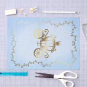 Elegant Gold Carriage Blue Storybook Royal Seidenpapier (Handwerk)