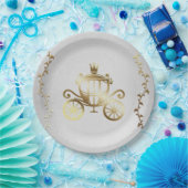 Elegant Gold Carriage White Storybook Royal Pappteller (Party)