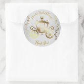 Elegant Gold Carriage White Storybook Royal Runder Aufkleber (Tasche)