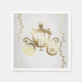 Elegant Gold Carriage White Storybook Royal Serviette (Vorderseite)