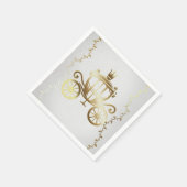 Elegant Gold Carriage White Storybook Royal Serviette (Ecke)