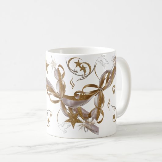 Elegant Gold Celestial Sparkle Christmas Classic  Kaffeetasse (VorderseiteRechts)