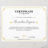Elegant Gold Certificate of Achievement Profession (Vorderseite)