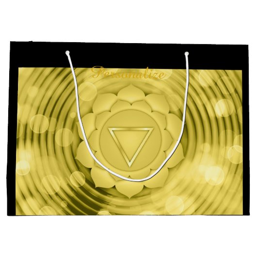 Elegant Gold Chakra Zen Yoga Geistliche Meditation Große Geschenktüte (Rückseite)