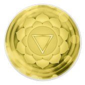 Elegant Gold Chakra Zen Yoga Geistliche Meditation Keramikknauf (Vorderseite)