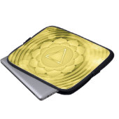 Elegant Gold Chakra Zen Yoga Geistliche Meditation Laptopschutzhülle (Vorne Knopf)