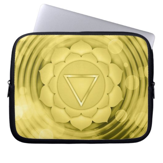 Elegant Gold Chakra Zen Yoga Geistliche Meditation Laptopschutzhülle (Vorderseite)