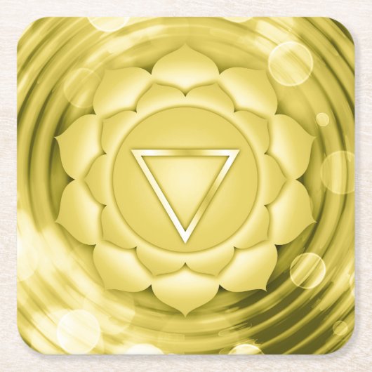 Elegant Gold Chakra Zen Yoga Geistliche Meditation Rechteckiger Pappuntersetzer (Vorderseite)