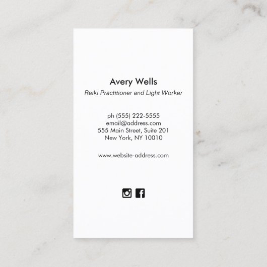 Elegant Gold Chakras Reiki Practitioner Visitenkarte (Rückseite)